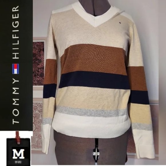 Cotton striped sweater,  EUC, size medium,  Tommy Hilfiger - Picture 1 of 8